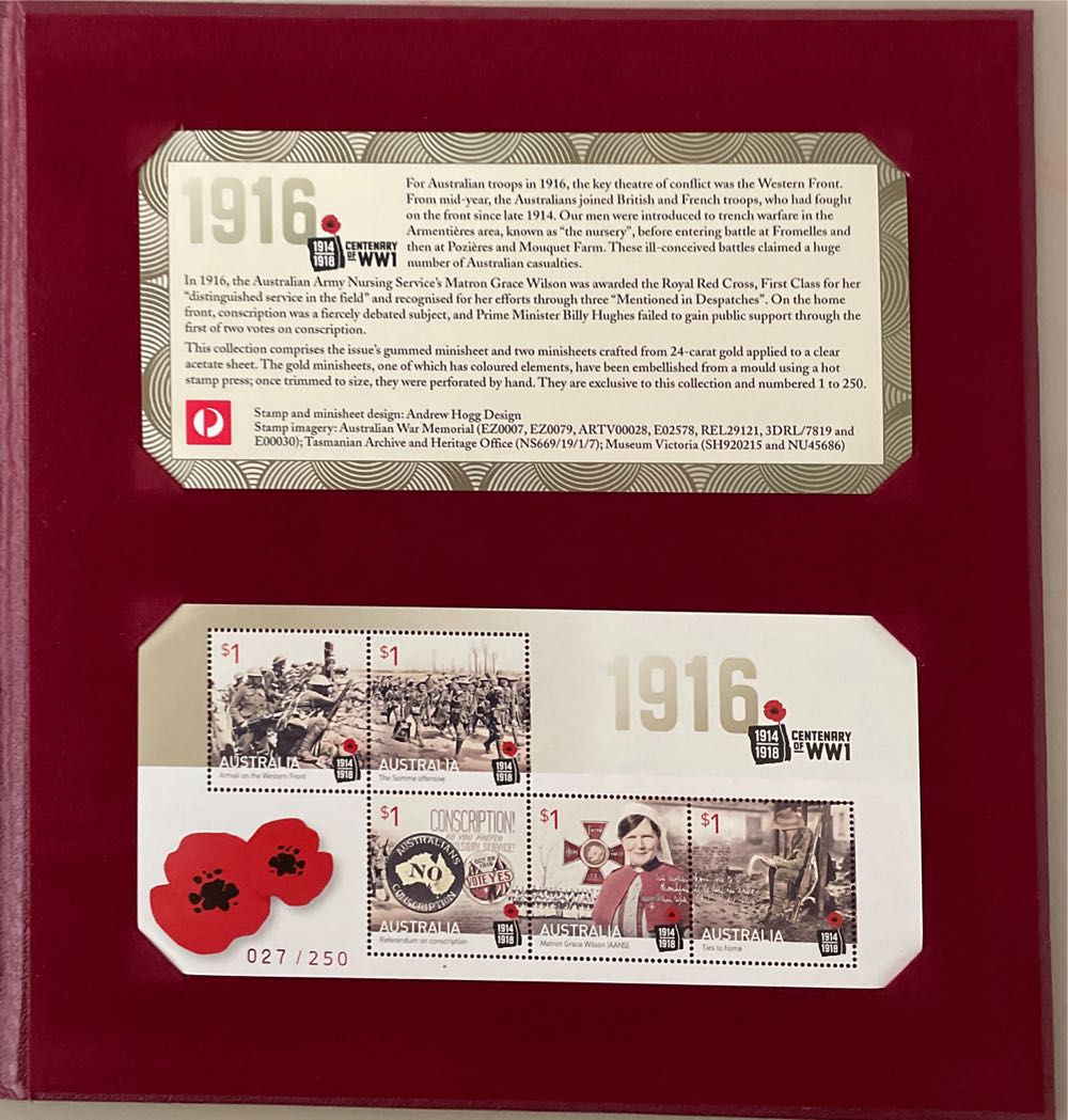 1916 Centenary Of WW1  stamp collectible - Main Image 3