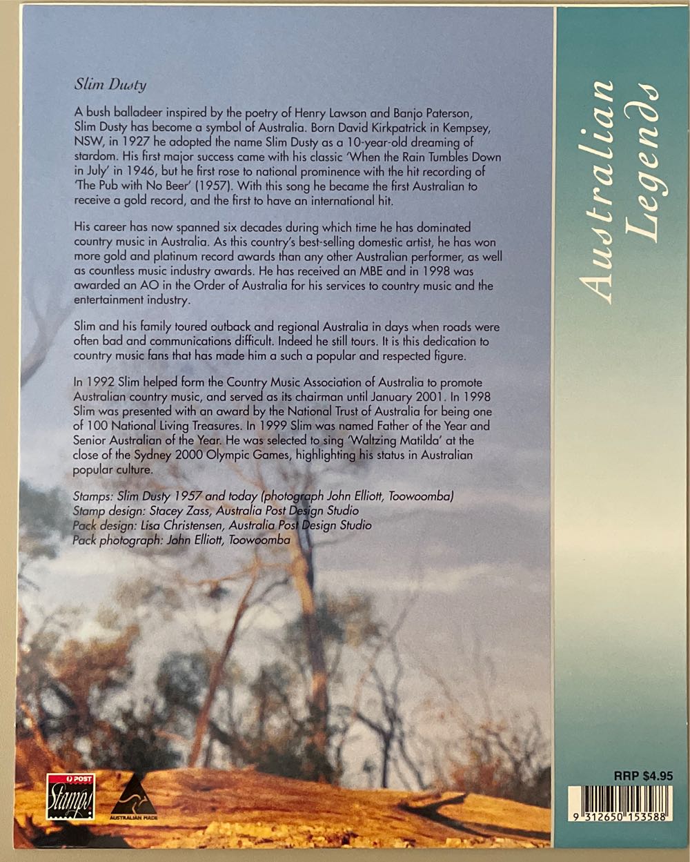 Australian Legends  stamp collectible [Barcode 9312650153588] - Main Image 2