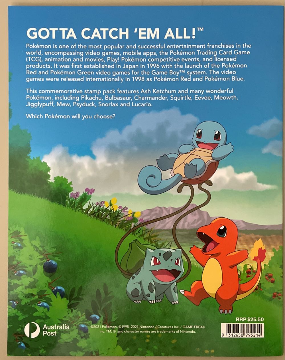 Pack Australia Pokemon 25 Years Sheetlets  stamp collectible [Barcode 9312650795214] - Main Image 2