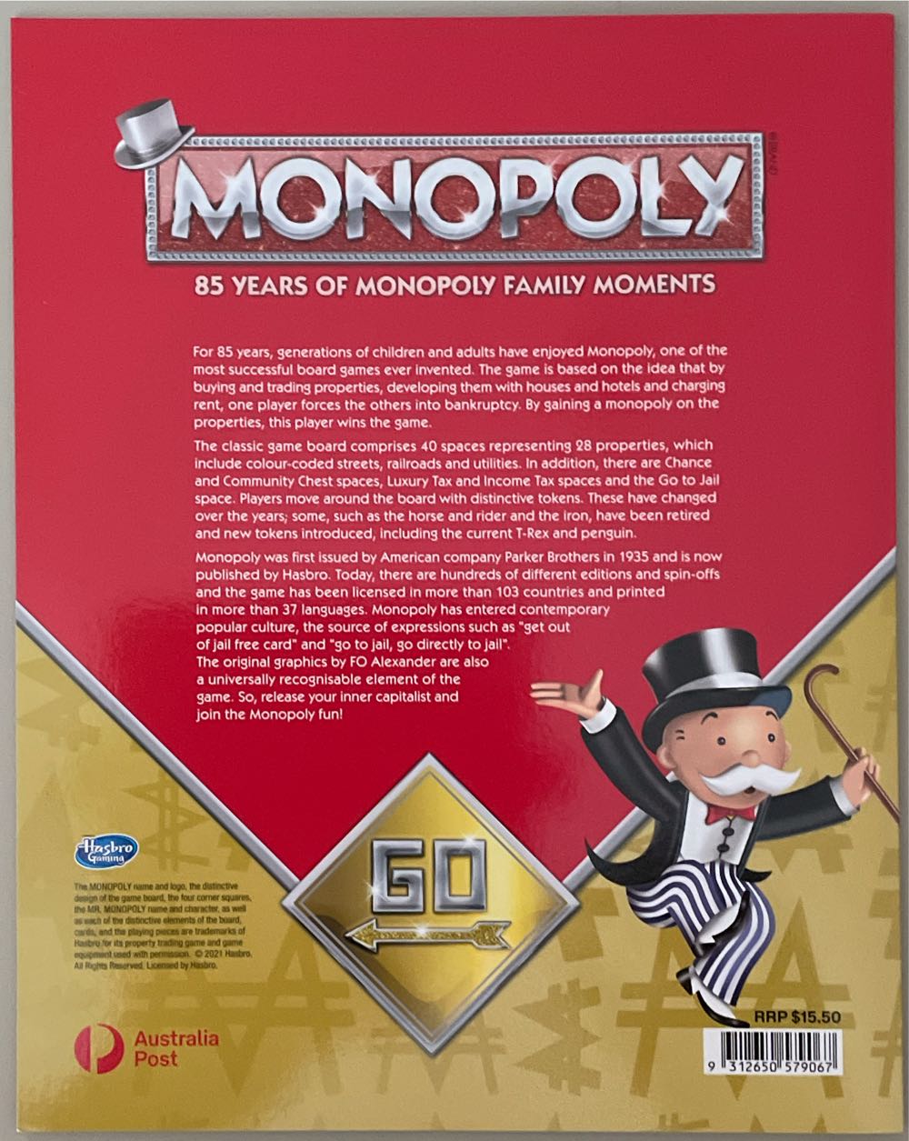 Pack Australia Monopoly 85th Anniversary Self Adhesive S  stamp collectible [Barcode 9312650579067] - Main Image 2
