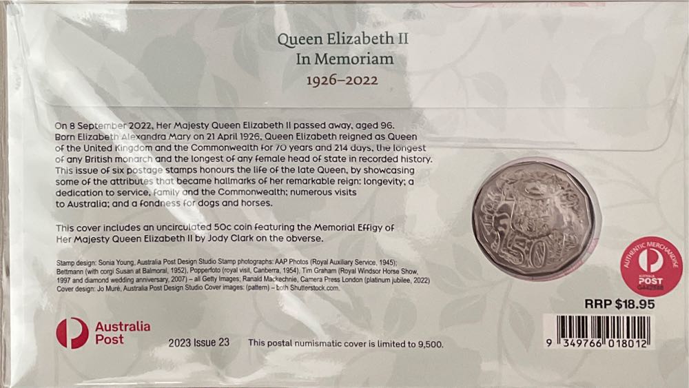 Queen Elizabeth Ii In Memoriam 50c  stamp collectible [Barcode 9349766018012] - Main Image 2