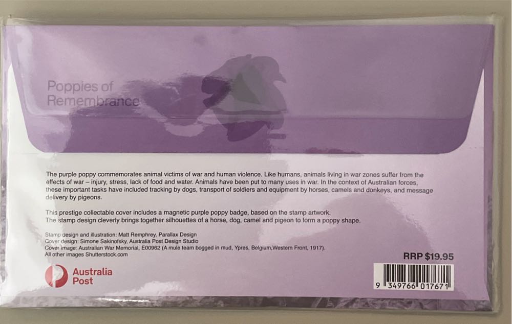 Poppies Of Remembrance For Service & Sacrifice Prestige Fdc  stamp collectible [Barcode 9349766017671] - Main Image 2