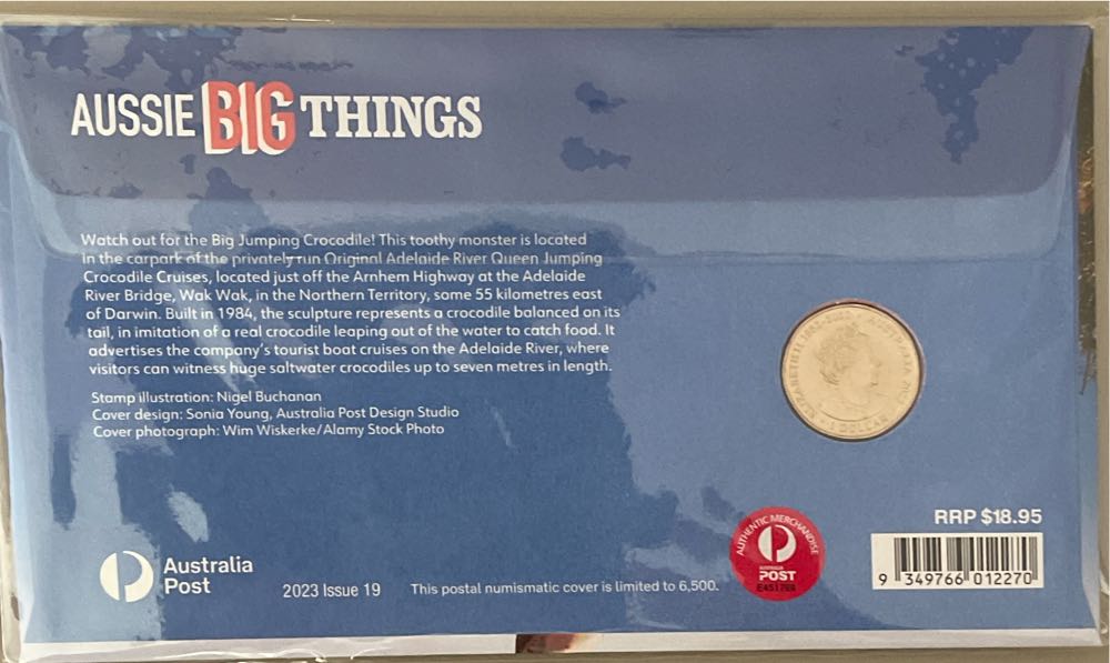 Pnc Australia Aussie Big Things Big Crocodile Royal Australian Mint $1 Coin Jumping  stamp collectible [Barcode 9349766012270] - Main Image 2
