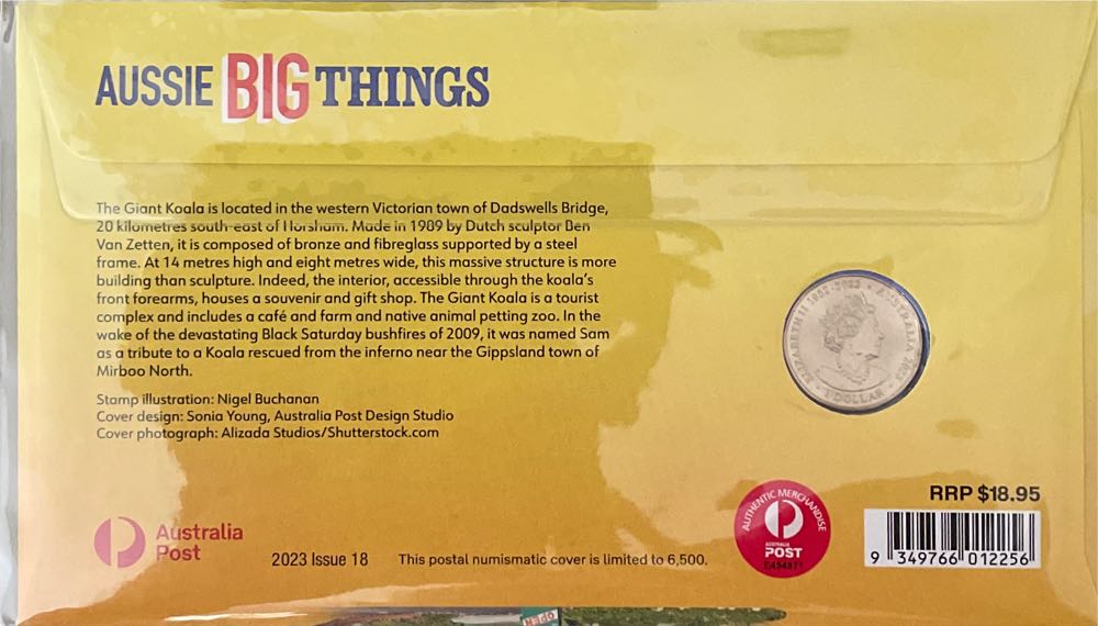 Pnc Australia Aussie Big Things Giant Koala Royal Australian Mint $1 Coin Unc  stamp collectible [Barcode 9349766012256] - Main Image 2