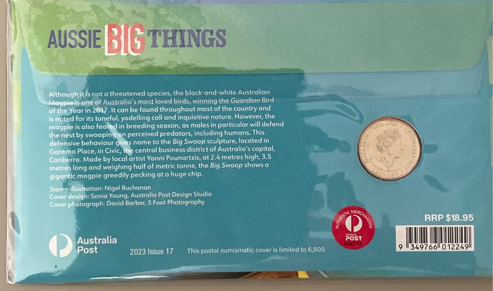 Pnc Australia Aussie Big Things Big Swoop Royal Australian Mint $1 Coin  stamp collectible [Barcode 9349766012249] - Main Image 2