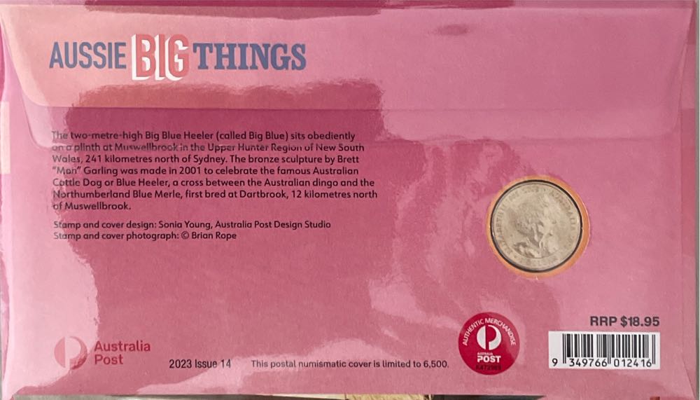 Pnc Australia Aussie Big Things The Big Blue Heeler Royal Aust Mint $1 Coin  stamp collectible [Barcode 9349766012416] - Main Image 2