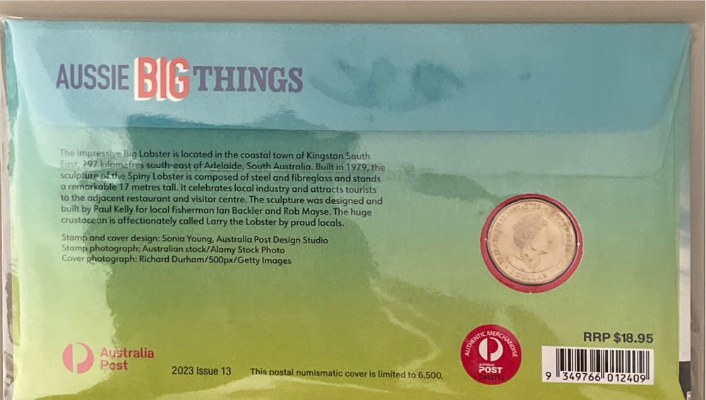 Pnc Australia Aussie Big Things The Big Lobster Royal Aust Mint $1 Coin  stamp collectible [Barcode 9349766012409] - Main Image 2