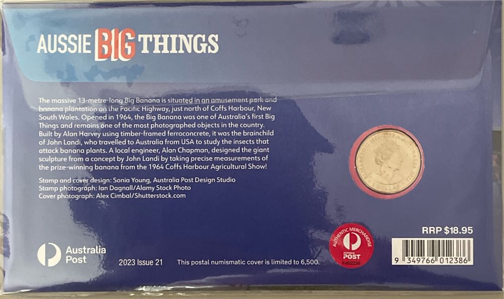 Pnc Australia Aussie Big Things Big Banana Royal Australian Mint $1 Coin  stamp collectible [Barcode 9349766012386] - Main Image 2