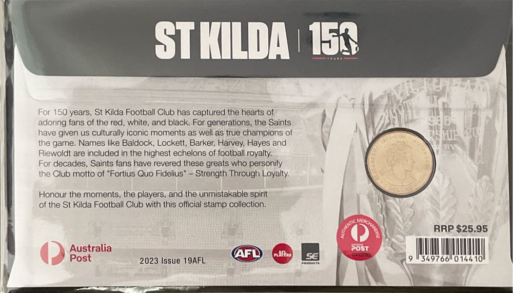 Pnc Australia Kilda Afl Football Club 150 Years Ram $1 Coin Red Foil Pm  stamp collectible [Barcode 9349766014410] - Main Image 2