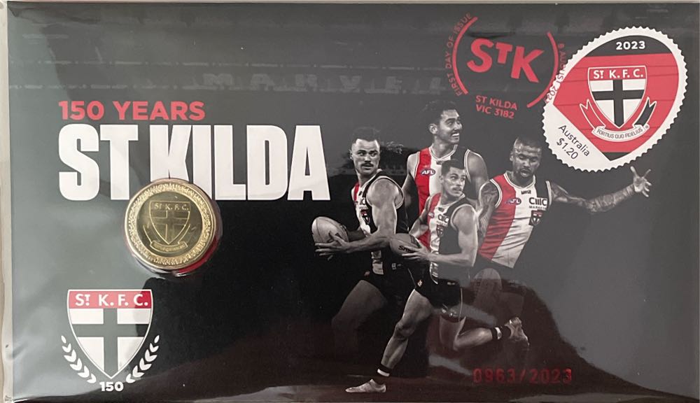 Pnc Australia Kilda Afl Football Club 150 Years Ram $1 Coin Red Foil Pm  stamp collectible [Barcode 9349766014410] - Main Image 3