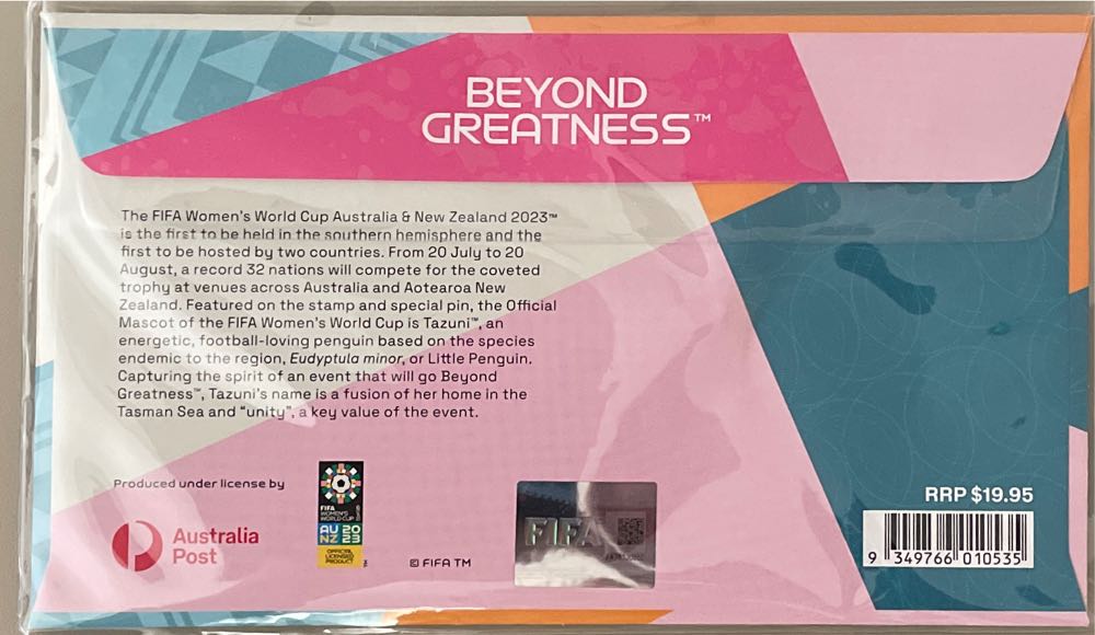 Fifa Women’s World Cup Fdc With Mascot Tazumi Fridge Magnet  stamp collectible [Barcode 9349766010535] - Main Image 2