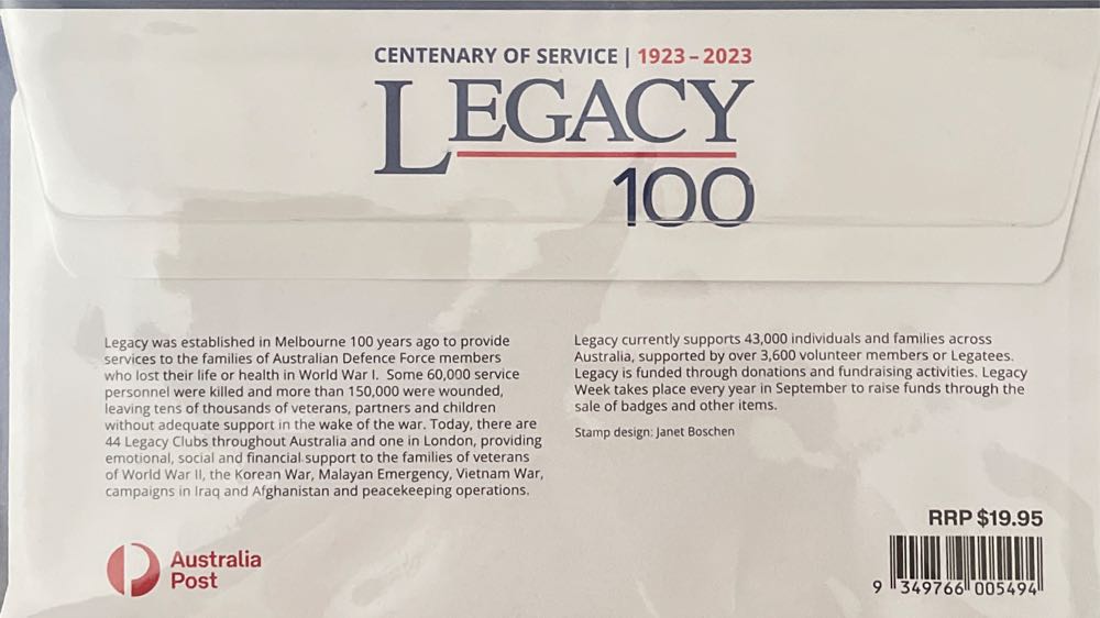 Legacy Centenary Of Service Prestige Badge  stamp collectible [Barcode 9349766005494] - Main Image 2