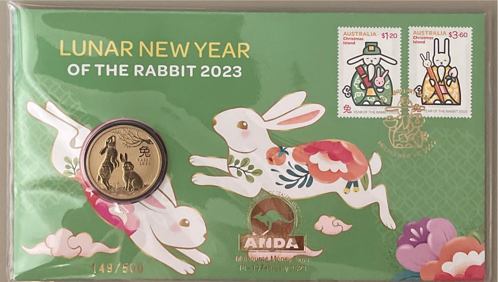 Lunar New Year Of The Rabbit $1 Coin Pnc Anda Melbourne Money Expo  stamp collectible [Barcode 9349766003018] - Main Image 4