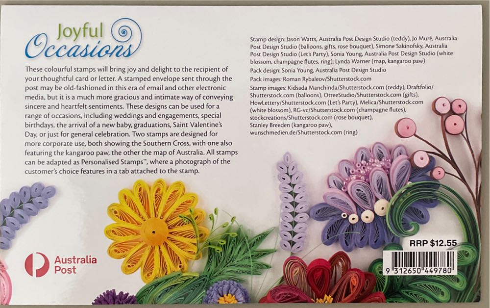 Joyful Occasions  stamp collectible [Barcode 9312650449780] - Main Image 2