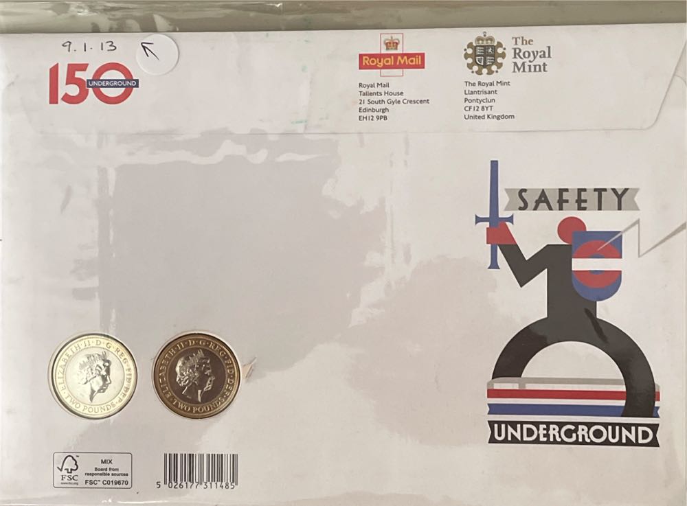 The London Underground £2 Coin Set Royal Mint Bunc  stamp collectible [Barcode 5026177311485] - Main Image 2