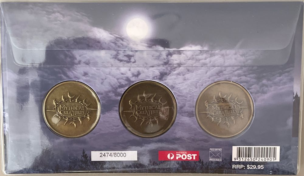 Pnc Australia Mythical Creatures Medallion Troll Dragon Griffin L E 8000 ” ~ Of  stamp collectible [Barcode 9312650240905] - Main Image 2