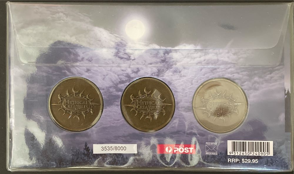 Pnc Australia Mythical Creatures Medallion Troll Dragon Griffin L E 8000 ” ~ Of  stamp collectible [Barcode 9312650240905] - Main Image 3
