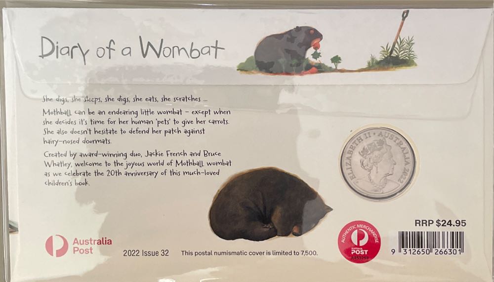 Pnc Ustralia Diary Of Wombat Ram 20c Coloured Coin Australia  stamp collectible [Barcode 9312650266301] - Main Image 2