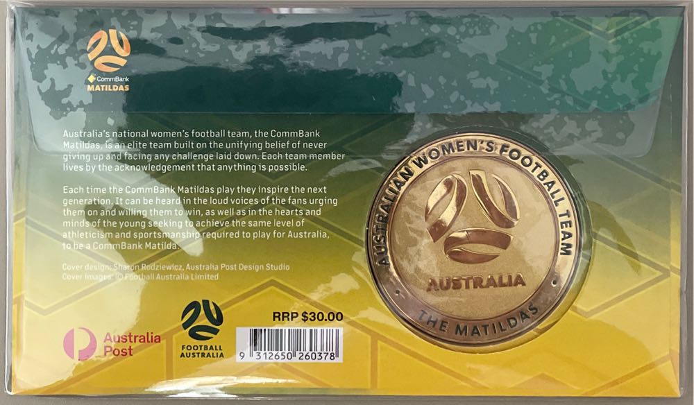 Pnc Australia Matildas Australian Women’s Football Team Medallion L E  stamp collectible [Barcode 9312650260378] - Main Image 2