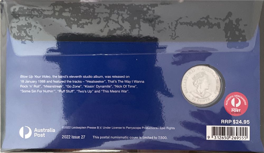 Pnc Australia Ac Dc Blow Up Your Video 35th Anniversary Ram 20c Coin  stamp collectible [Barcode 9312650269555] - Main Image 2
