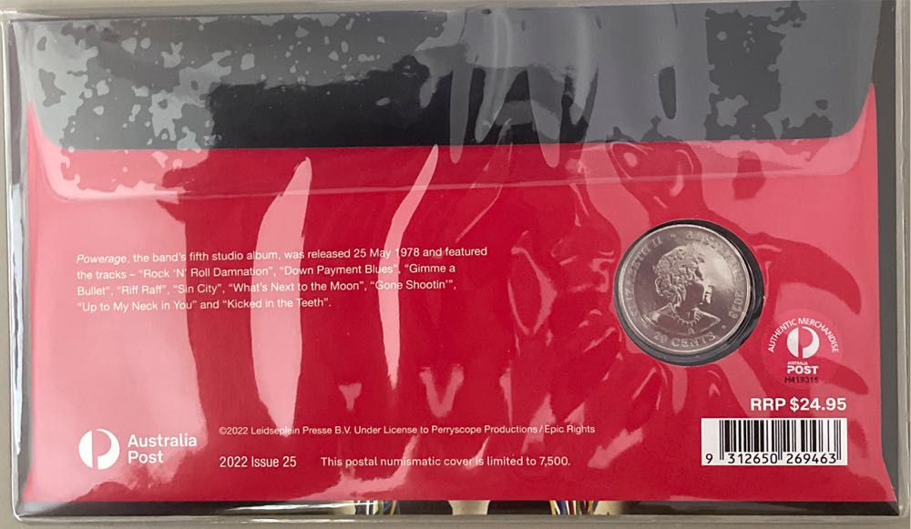 Pnc Australia Ac Dc Powerage 45th Anniversary Ram 20c Coin  stamp collectible [Barcode 9312650269463] - Main Image 2