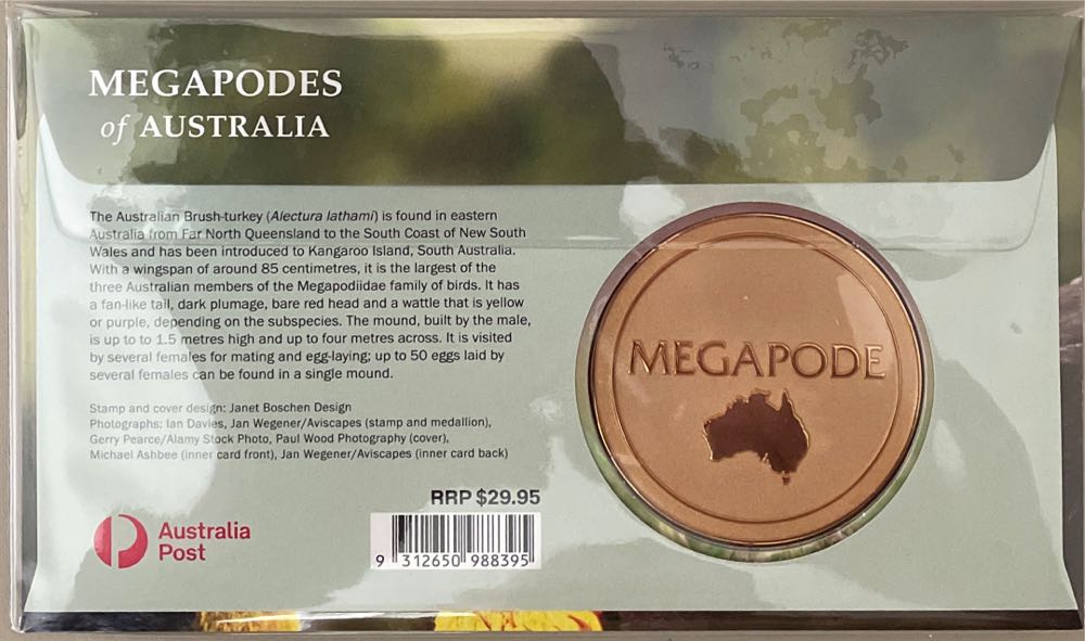 Pnc Australia Megapodes Of Australia Medallion Limited Edition 2000  stamp collectible [Barcode 9312650988395] - Main Image 2