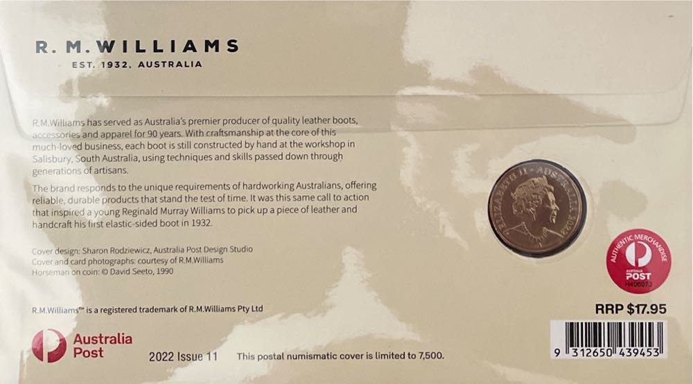 Pnc Australia R.m. Williams 90 Years Ram $1 ”r” Coin  stamp collectible [Barcode 9312650439453] - Main Image 2