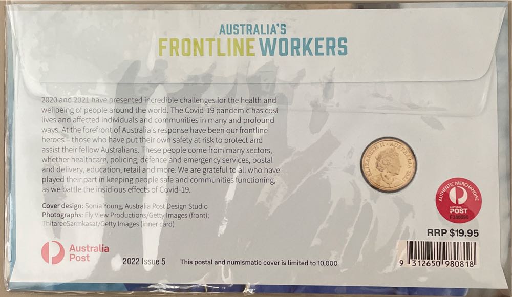 Pnc Australia Australia’s Frontline Workers Ram $2 Coloured Coin  stamp collectible [Barcode 9312650980818] - Main Image 2