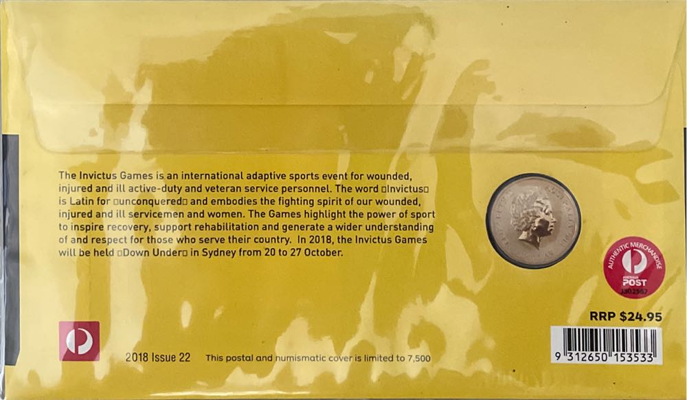 Pnc Australia Invictus Games Sydney Ram $1 Commemorative Coin Coloured With  stamp collectible [Barcode 9312650153533] - Main Image 2