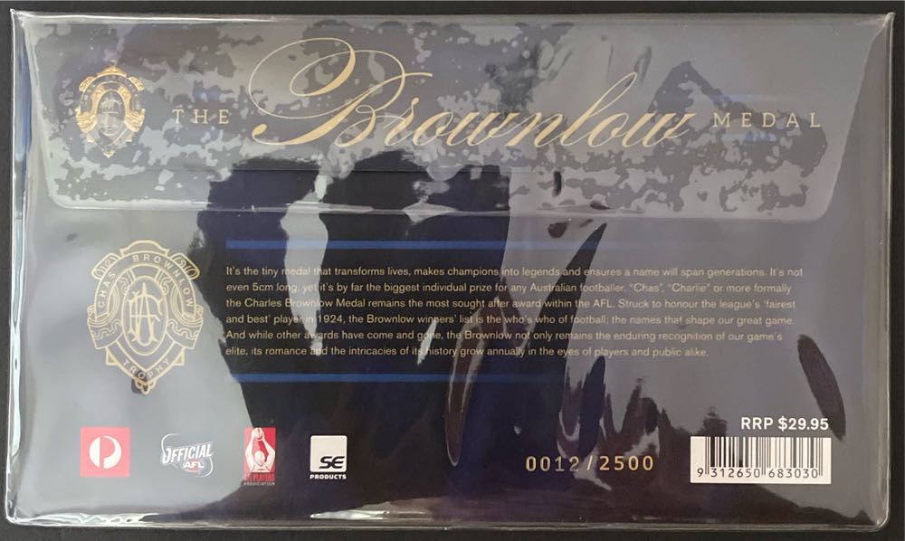 Pnc Australia Afl The Brownlow Medal 90 Years Medallion Limited Ed 2500  stamp collectible [Barcode 9312650683030] - Main Image 2