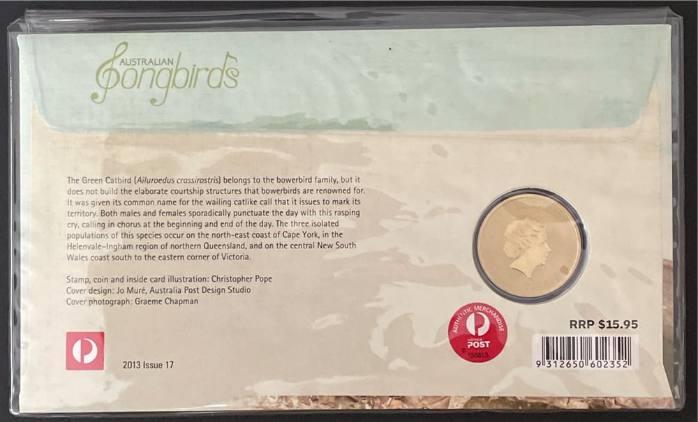 Australian Birds Songbirds Pnc Australia Australian Songbirds Perth Mint Tuvalu $1 Coloured Coin  stamp collectible [Barcode 9312650602352] - Main Image 2