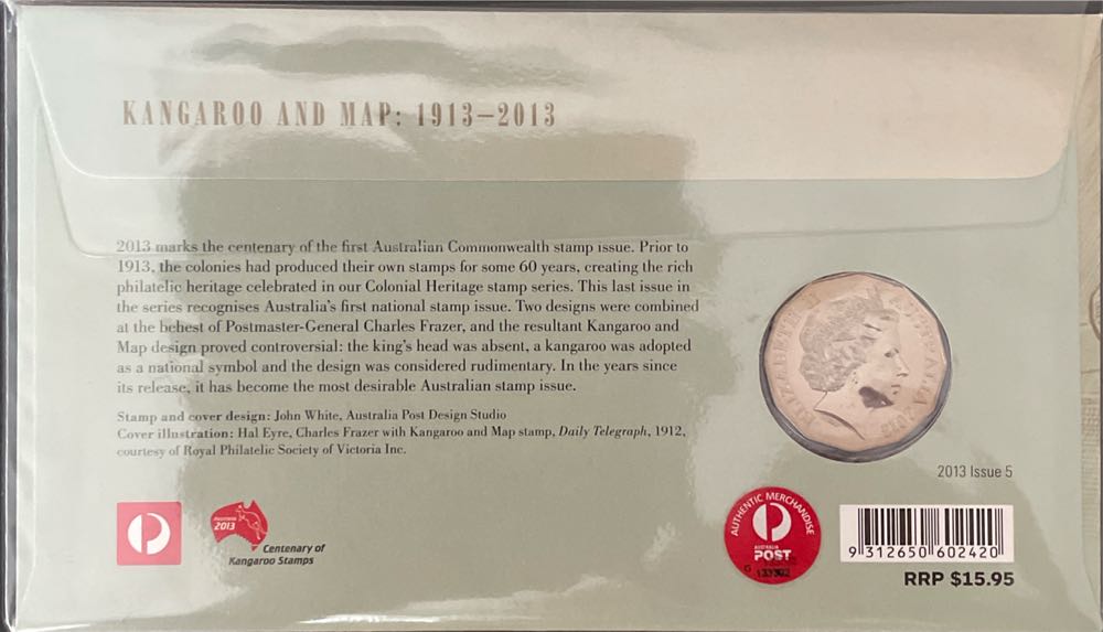 Kangaroo And Map Centenary  stamp collectible [Barcode 9312650602420] - Main Image 2