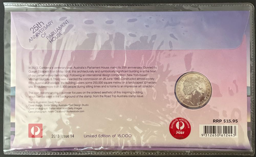 Pnc Australia Parliament House 25th Anniversary Ram 20c Commemorative Coin ”  stamp collectible [Barcode 9312650612443] - Main Image 2