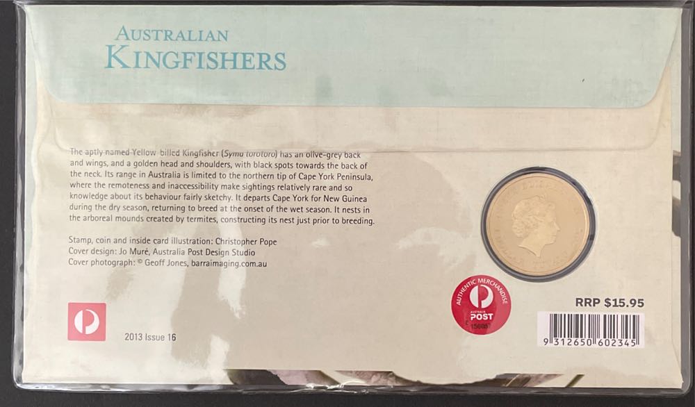 Australian Kingfishers - Yellow-billed Kingfisher  stamp collectible [Barcode 9312650602345] - Main Image 2