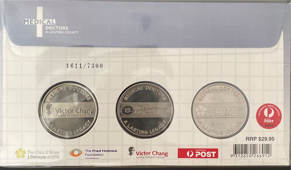 Pnc Cover: Medical Doctors Lasting Legacy No. 7300 Medallions Australia ”medical Doctors” Limited Medallion 3  stamp collectible [Barcode 9312650266912] - Main Image 2