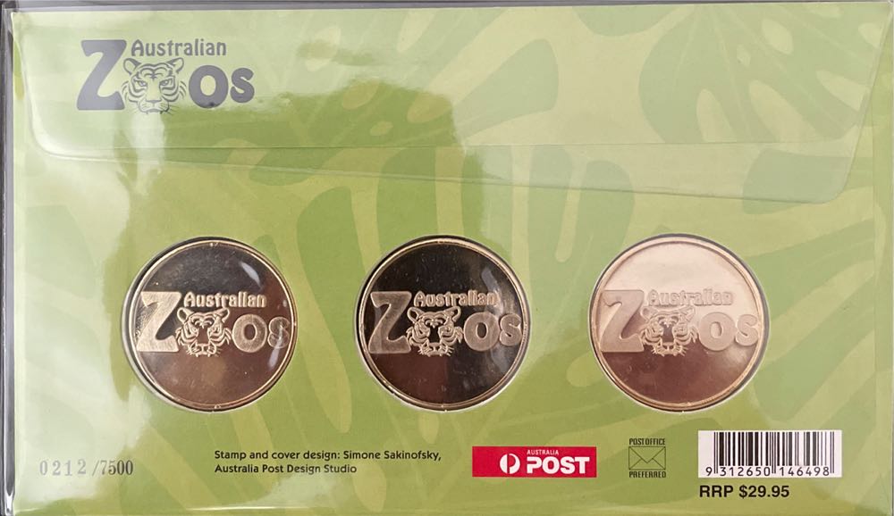 Australia Pnc Australia Australian Zoos 3 Medallions Limited Edition 7500  stamp collectible [Barcode 9312650146498] - Main Image 2