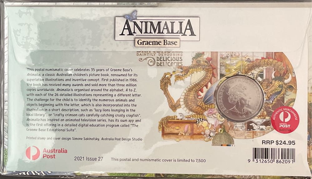 Pnc Australia Animalia Graeme Base Ram 20c Coin  stamp collectible [Barcode 9312650862091] - Main Image 2