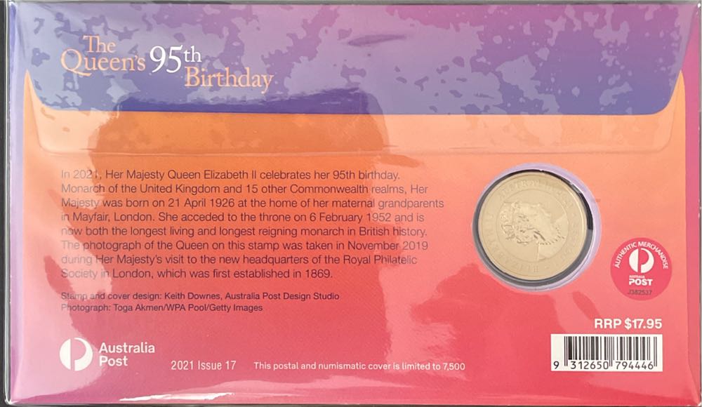 Pnc Australia The Queen’s 95th Birthday Perth Mint Queen Elizabeth Ii Coin $1  stamp collectible [Barcode 9312650794446] - Main Image 2