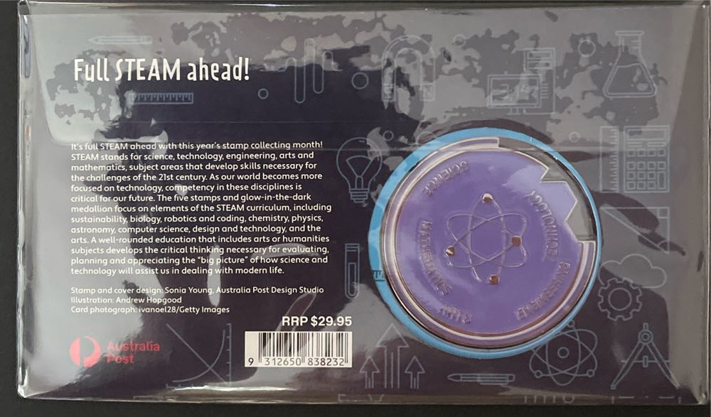 Pnc Australia Full Steam Ahead! Glow In The Dark Medallion Limited Ed 2000  stamp collectible [Barcode 9312650838232] - Main Image 2