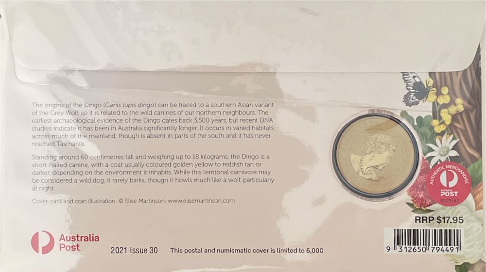 Pnc Dreaming Down Under Coin Dingo $1 The ..  stamp collectible [Barcode 9312650794491] - Main Image 2