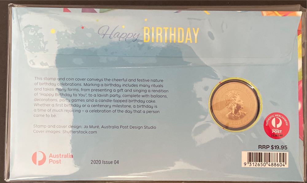 Pnc Australia Happy Birthday Perth Mint $1 Coloured Coin Limited Ed 5000  stamp collectible [Barcode 9312650488604] - Main Image 2