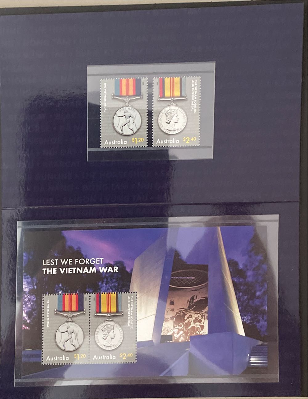 Australia Lest We Forget : The Vietnam War Set & Minisheet Mnh In Po Pack  stamp collectible [Barcode 9349766006354] - Main Image 3