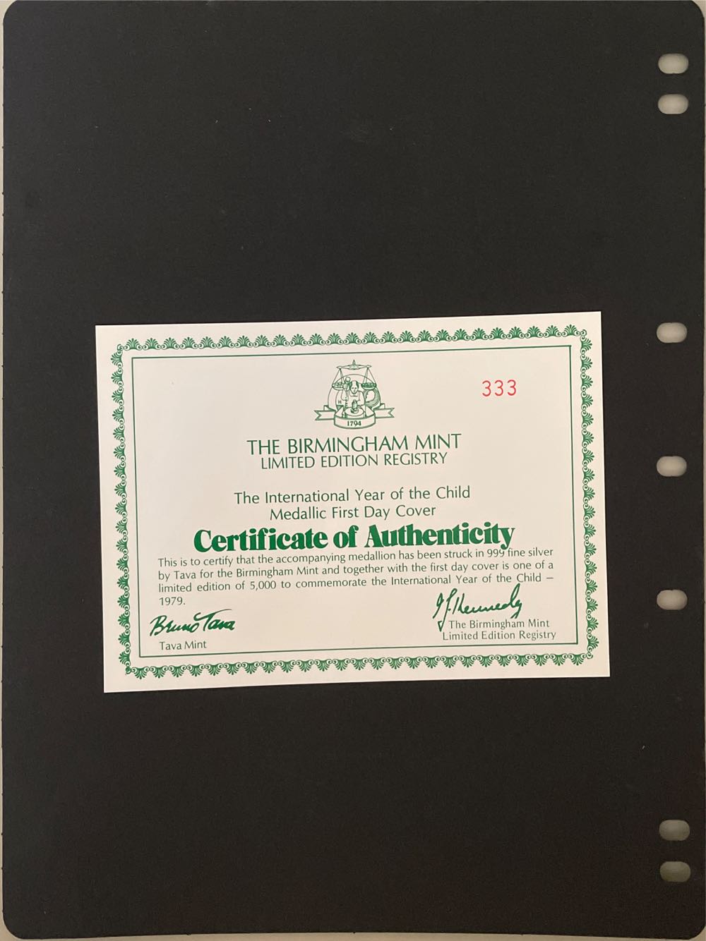 The International Year Of The Child Medallic First Day Cover  stamp collectible - Main Image 4