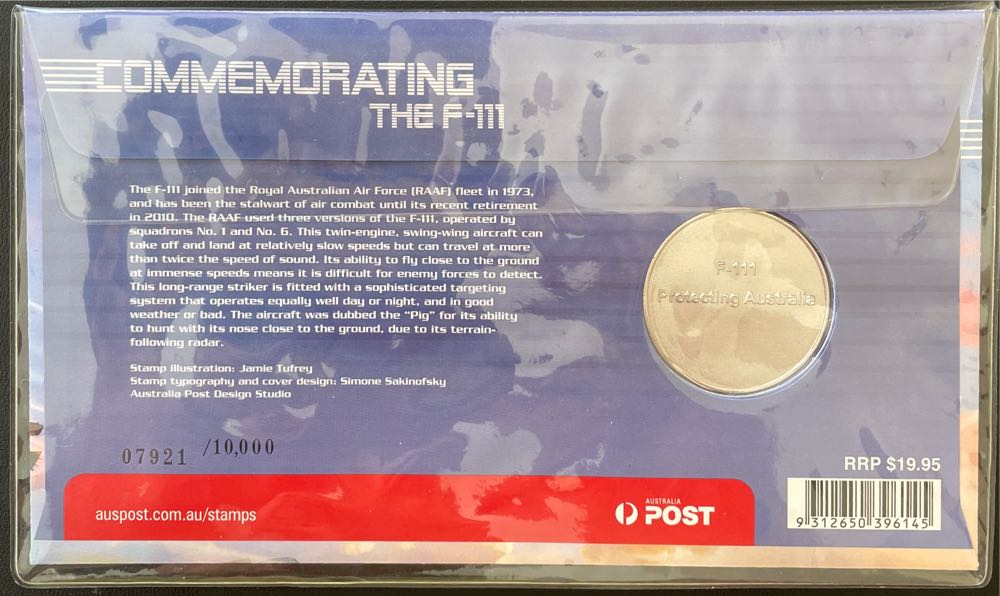 Pnc Australia Commemorating The Medallion Limited Edition 10000 F 111 Souvenir Commemorative  stamp collectible [Barcode 9312650396145] - Main Image 2