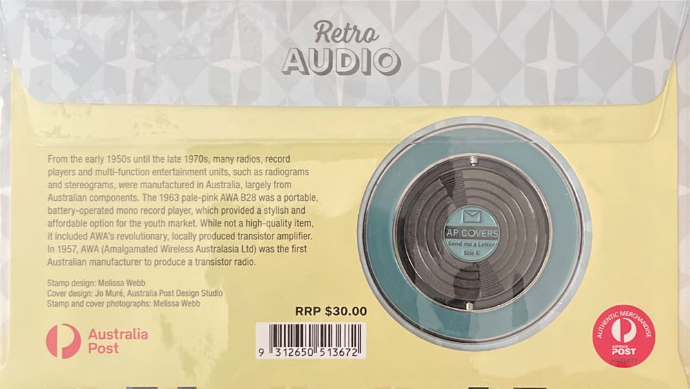Retro Audio Medallion Altona Vic 3018 Pmk  stamp collectible [Barcode 9312650513672] - Main Image 2