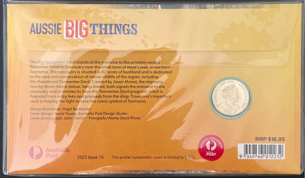 Pnc Australia Aussie Big Things Big Tasmanian Devil Royal Aust Mint $1 Coin  stamp collectible [Barcode 9349766012232] - Main Image 2