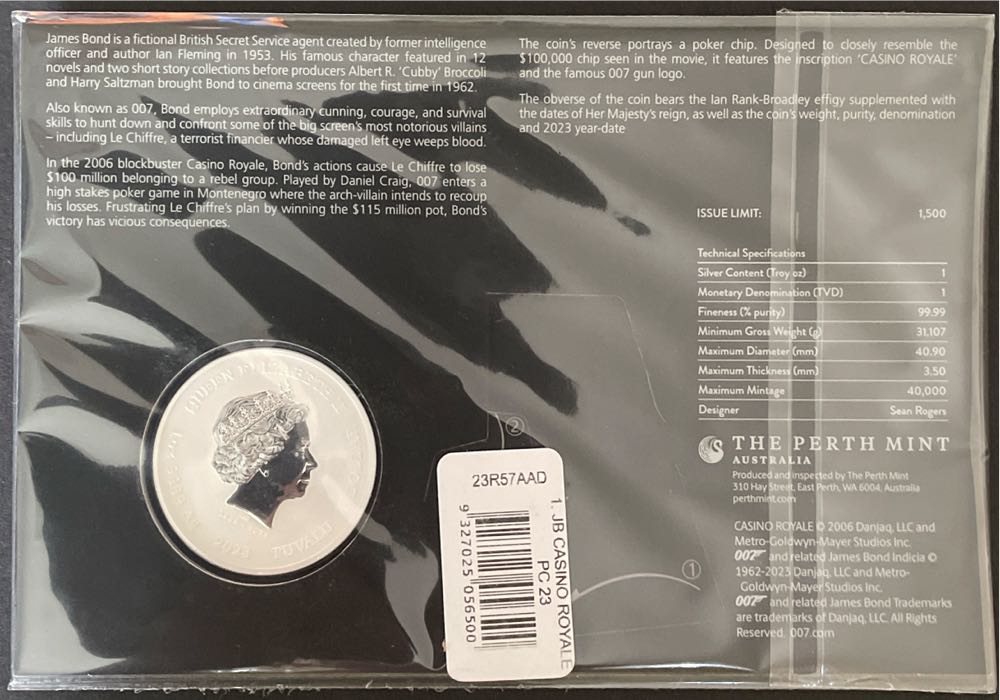 Casino Royale 007  stamp collectible [Barcode 9327025056500] - Main Image 2