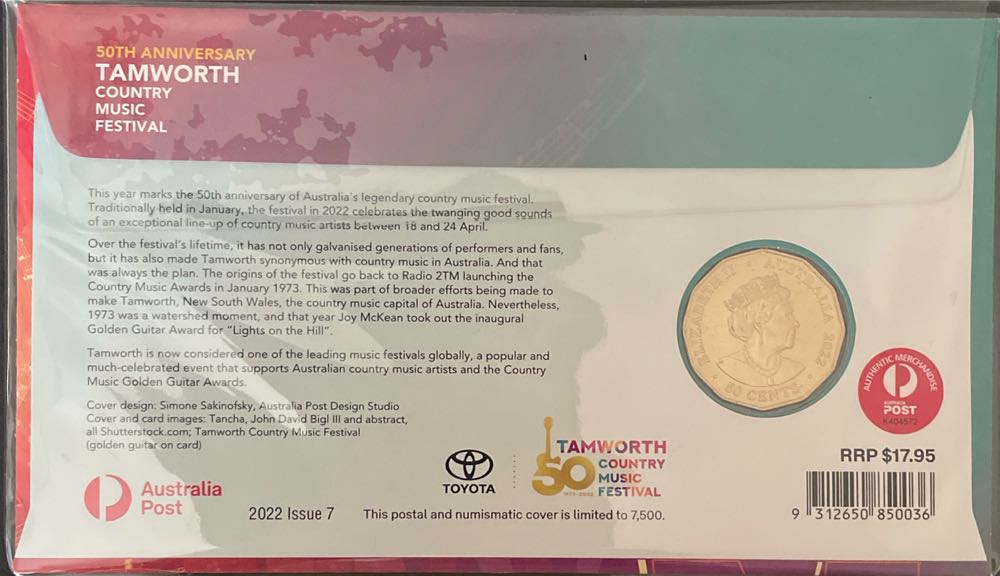 50 Th Anniversary Tamworth Country Music Festival  stamp collectible - Main Image 2