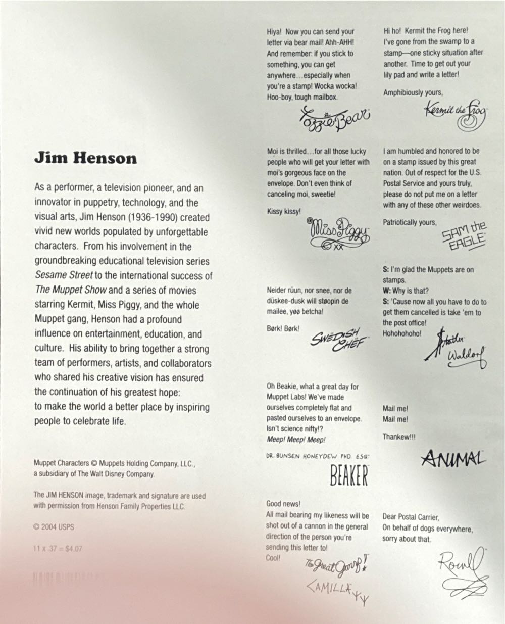 Jim Henson  stamp collectible - Main Image 2