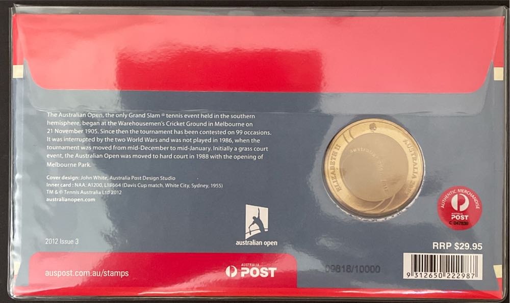 Pnc Cover: $5 Tennis Australian  stamp collectible [Barcode 9312650222987] - Main Image 2